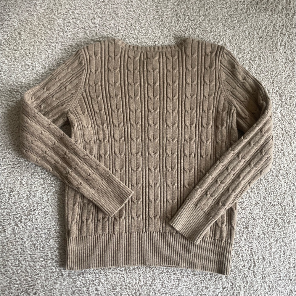 Vintage St. John’s Bay Cotton Cable Knit Brown Sweater